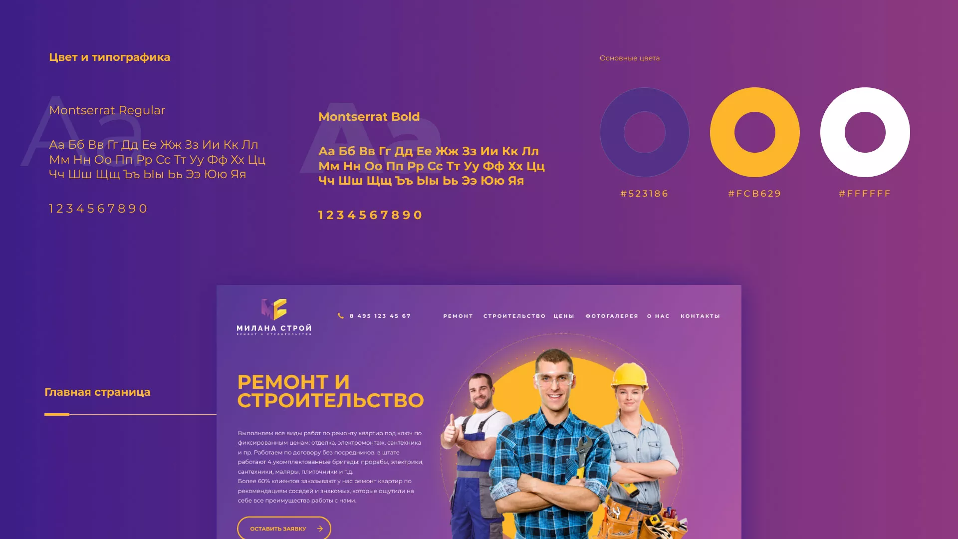 Разработка сайта строительной компании «Милана-Строй» в Калуге