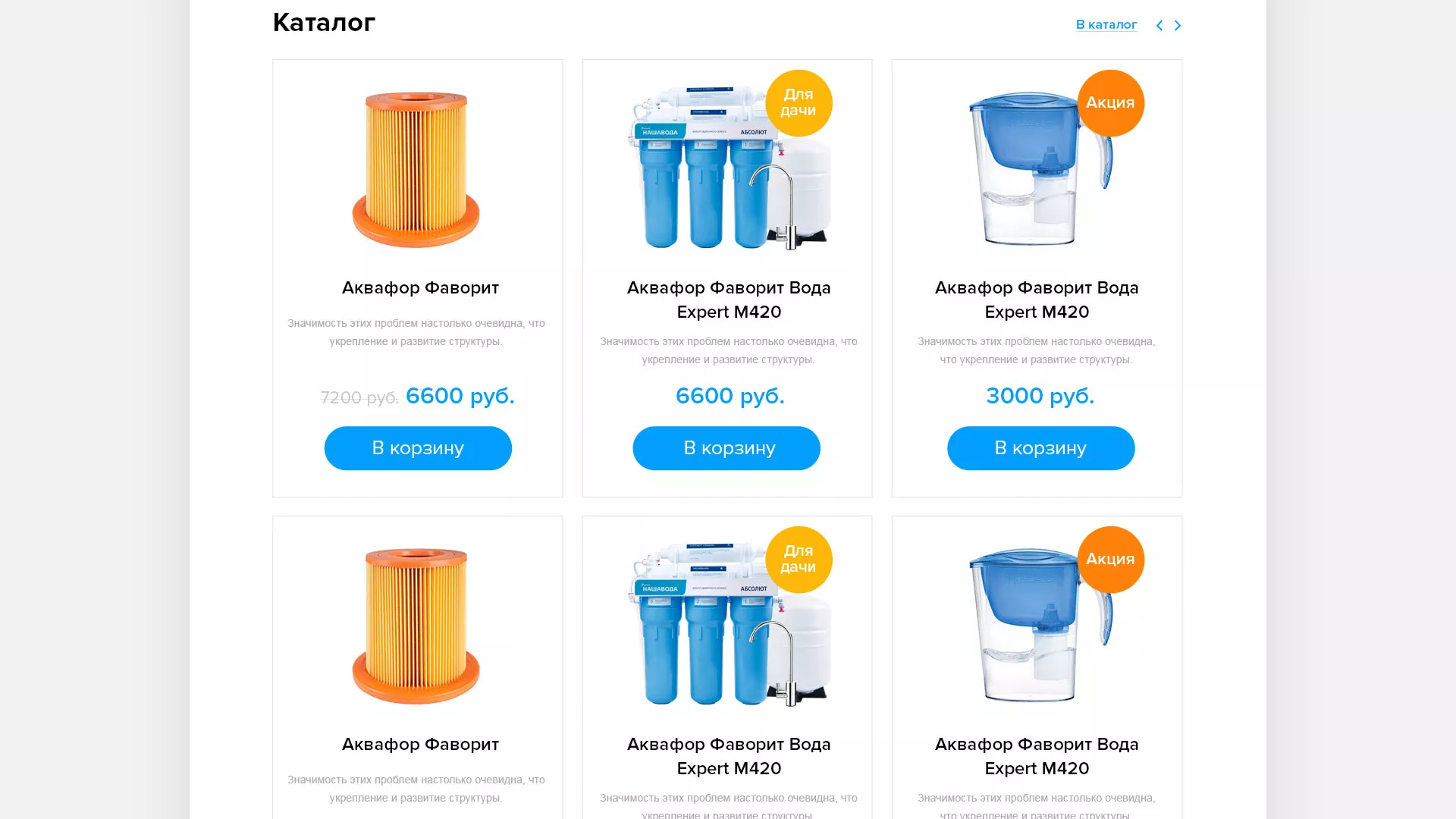 Создание интернет-магазина «Водолей» по продаже фильтров очистных сооружений в Калуге