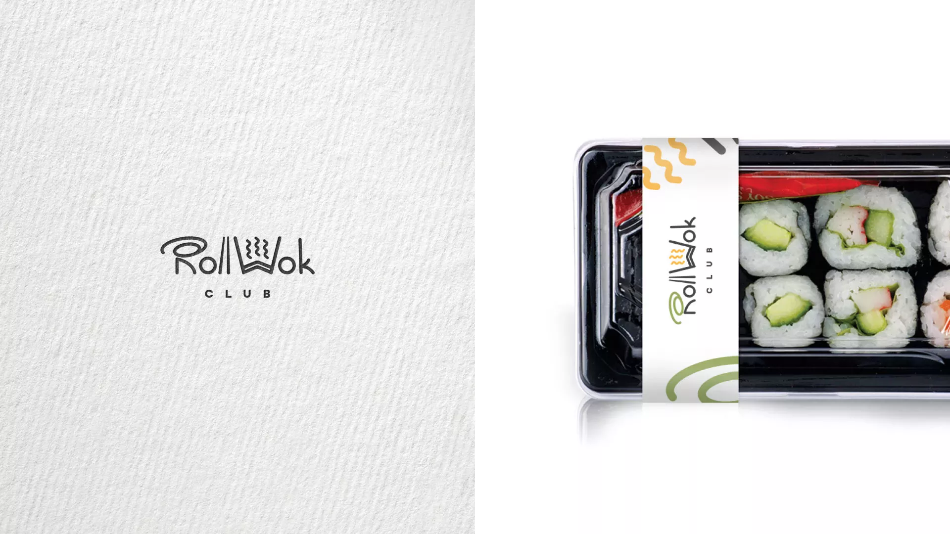 Разработка логотипа и фирменного стиля суши-бара «Roll Wok Club» в Калуге