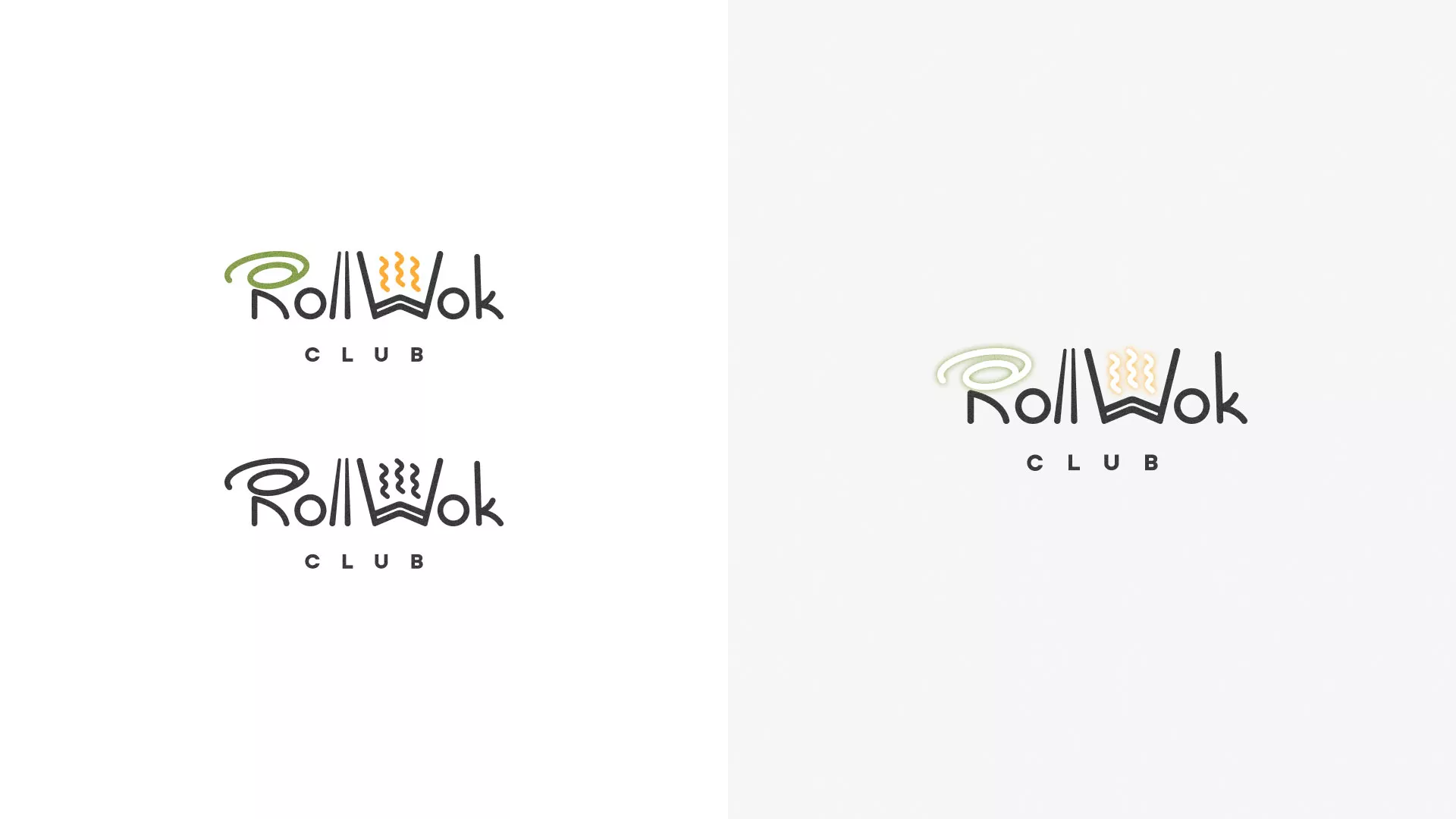 Разработка логотипа и фирменного стиля суши-бара «Roll Wok Club» в Калуге